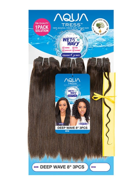 Janet Collection 100% Human Hair Aqua Tress Wet & Wavy DEEP WAVE Weave 8 3pc