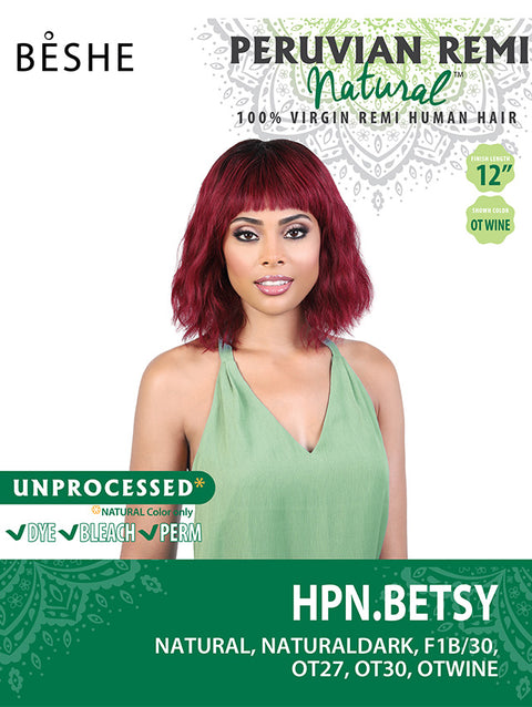 Beshe Peruvian Remi Natural Human Hair HPN.BETSY Wig