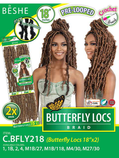 Beshe Feather Lite 2X BUTTERFLY LOCS Crochet Braid 18 C.BFLY218
