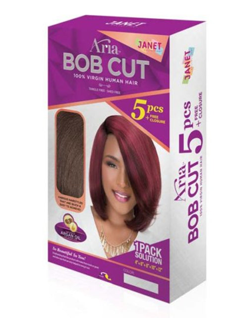 Janet Collection 100% Virgin Human Hair ARIA BOB CUT Weave 5pc