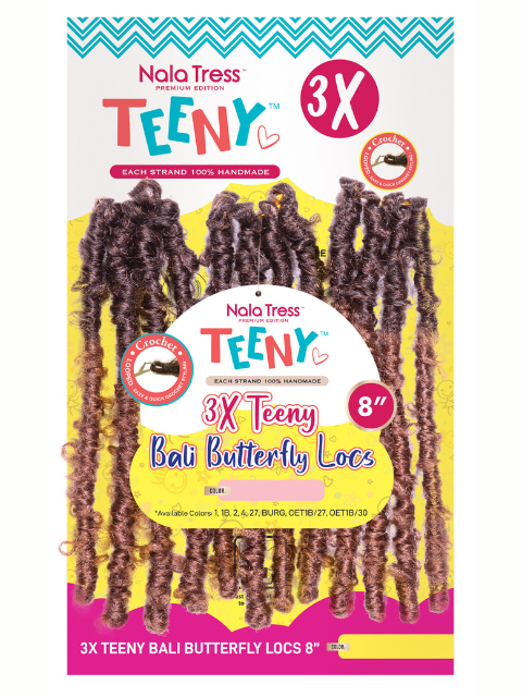 Janet Collection Nala Tress 3X TEENY BALI BUTTERFLY LOCS Braid 8"