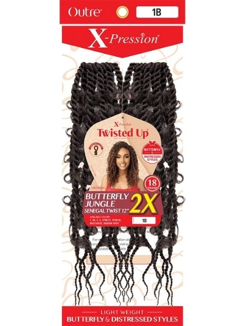 [VALUE PACK]  Outre X-Pression Twisted Up 2X BUTTERFLY JUNGLE SENEGAL TWIST 12" 10packs