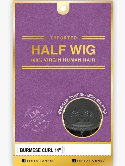 Sensationnel Imported 100% Virgin Human Hair Half Wig - KINKY BURMESE CURL 14"