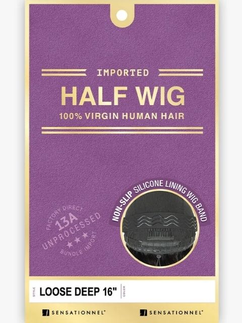 Sensationnel Imported 100% Virgin Human Hair DEEP 16" Half Wig