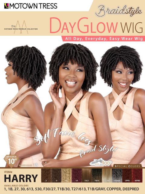 Motown Tress Premium Collection Braid Style Day Glow Wig - HARRY