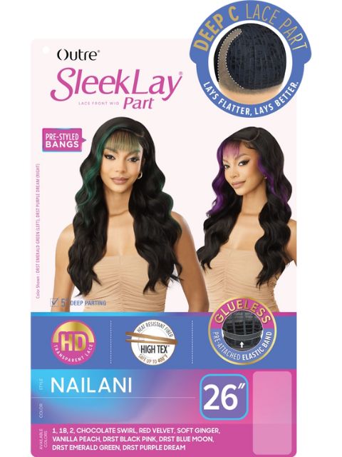 Outre SleekLay Part HD Transparent Deep C Lace Front Wig - NAILANI