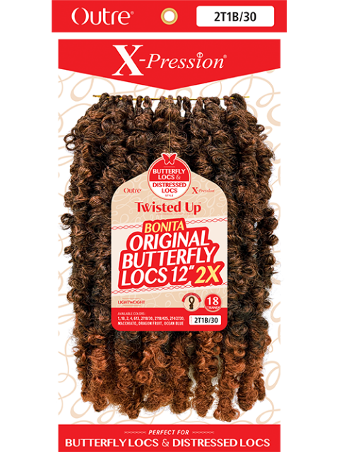 [VALUE PACK] Outre X-Pression Twisted Up 2X BONITA ORIGINAL BUTTERFLY LOCS Crochet Braid 12" - 10pcs