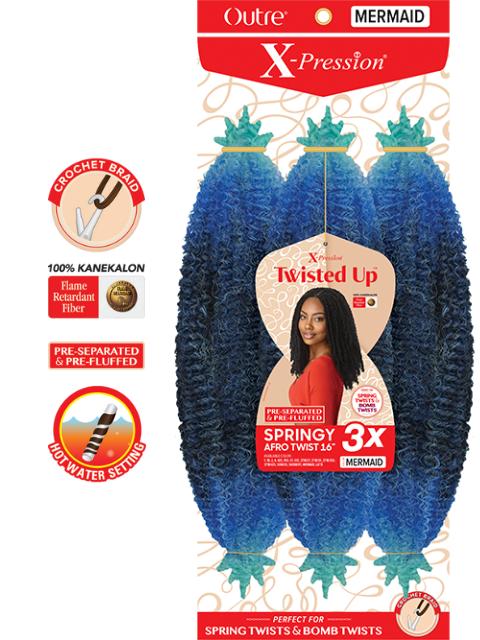 Outre X-Pression Twisted Up 3X SPRINGY AFRO TWIST Crochet Braid 16" *MEGA SALE