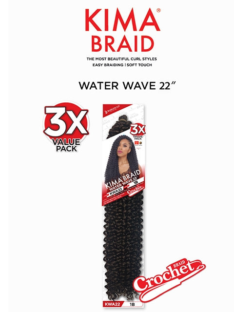Harlem 125 Kima 3X WATER WAVE Crochet Braid 22 KWA22