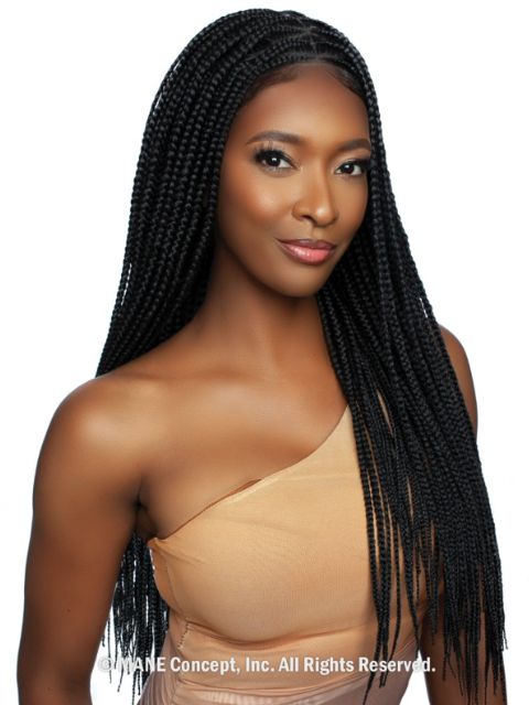 Mane Concept HD Inspire Braid Lace Wig - RCHB213- WHOLE LACE DIAMOND CORNROW BOX BRAID 28"