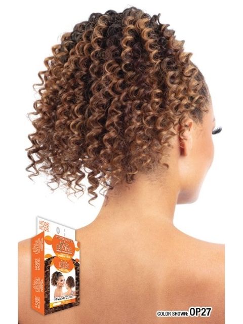 Model Model Miss Divine Human Hair Blend MasterMix Drawstring Ponytail- WAND CURL