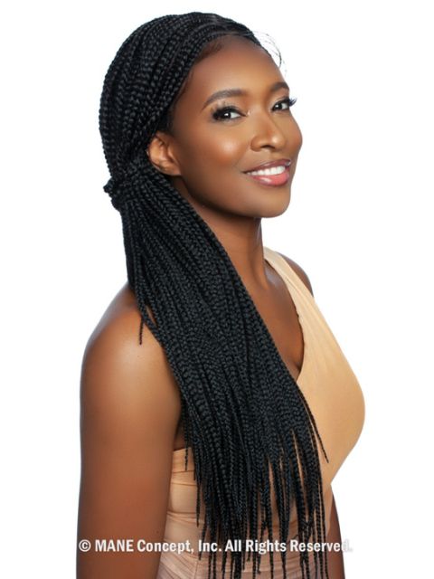 Mane Concept HD Inspire Braid Lace Wig - RCHB213- WHOLE LACE DIAMOND CORNROW BOX BRAID 28"