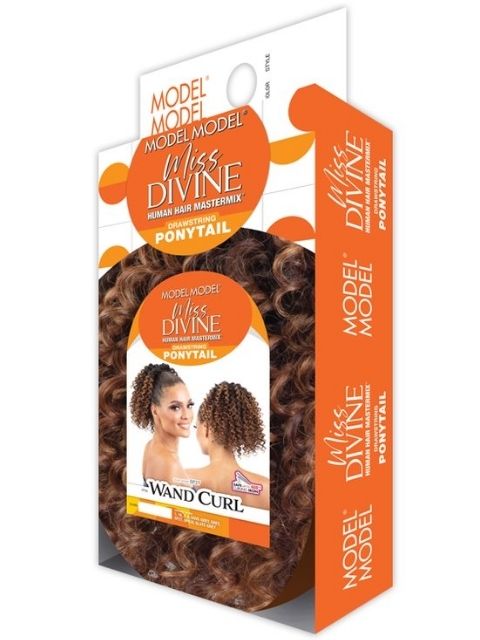Model Model Miss Divine Human Hair Blend MasterMix Drawstring Ponytail- WAND CURL