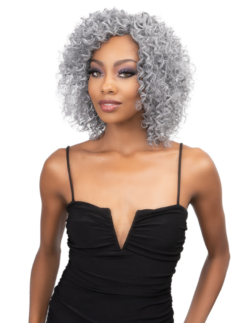 Janet Collection Remy Illusion Human Hair Blend Short Weave 3pcs - DEEP