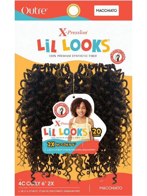 Outre X-Pression Lil Looks 2X 4C COILY Crochet Braid 6" *MEGA SALE