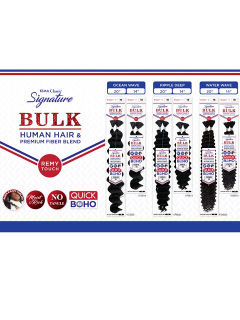Harlem 125 Human Hair Blend Kima Classic Signature WATER WAVE Bulk 14"(KWB14) *SALE