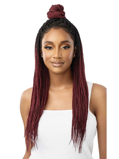 Outre Pre-Braided 13x4 Glueless HD Lace Frontal Wig - KNOTLESS TRIANGLE PART BRAIDS 26"