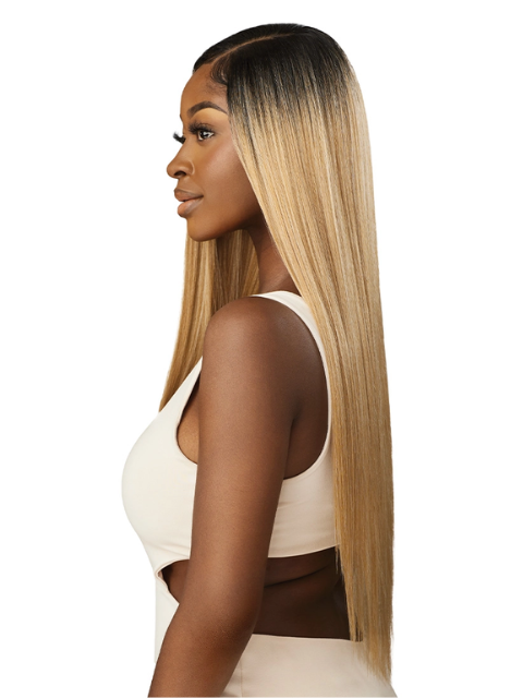 Outre Premium Purple Pack Brazilian Boutique Weave - VIRGIN SLEEK PRESSED 18" 20" 22" + 4x4 HD Lace Closure