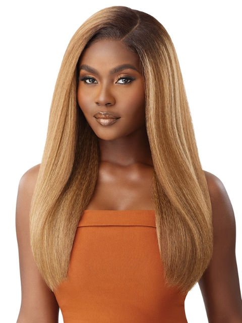 Outre 100% Human Hair Blend 5"x5" Glueless Lace Closure Wig - HHB-KINKY STRAIGHT 24"