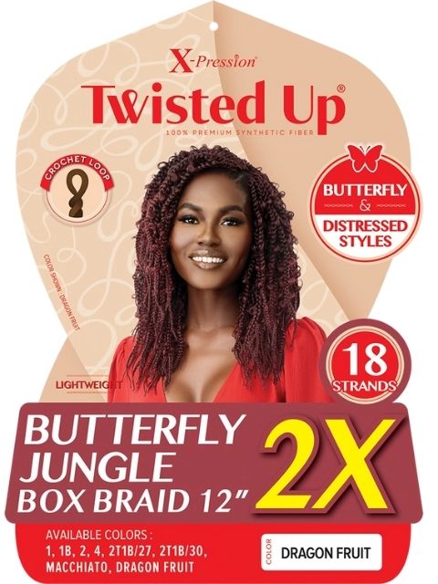 [VALUE PACK]  Outre X-Pression Twisted Up 2X BUTTERFLY JUNGLE BOX BRAID 12" 10packs
