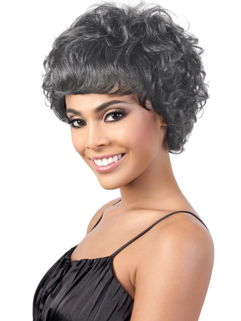 Motown Tress Human Hair Silver Gray Hair Collection Wig - S.LINDA