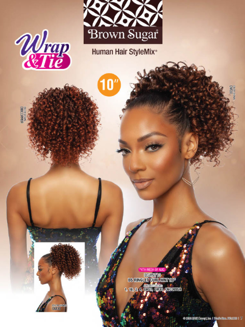 Mane Concept Brown Sugar Wrap&Tie DrawString - BSWNT13 RINGLET CURL 10