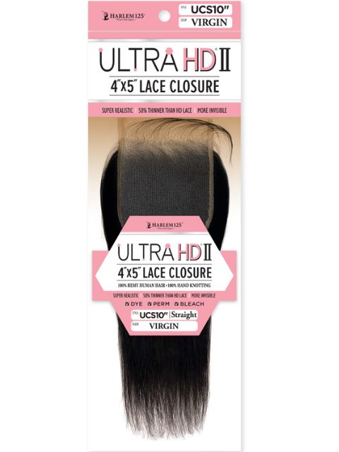 Harlem 125 100% Human Hair Ultra HD Undetectable Lace II 4x5 Closure -STRAIGHT (UCS)