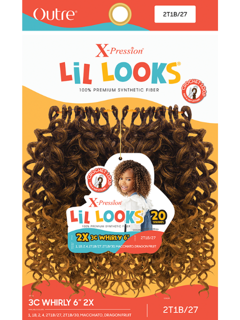 Outre X-Pression Lil Looks 2X 3C WHIRLY Crochet Braid 6" *MEGA SALE