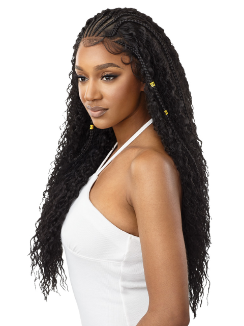 Outre Pre-Braided 13x4 HD Glueless Lace Front Wig - STITCH BRAID RIPPLE WAVE 30″
