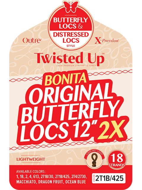 [VALUE PACK] Outre X-Pression Twisted Up 2X BONITA ORIGINAL BUTTERFLY LOCS Crochet Braid 12" - 10pcs
