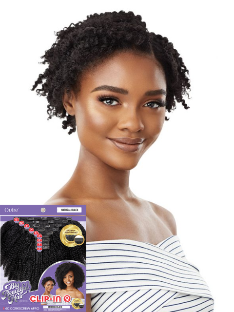Outre Big Beautiful Hair 4C CORKSCREW AFRO Clip In Hair 10 9pc