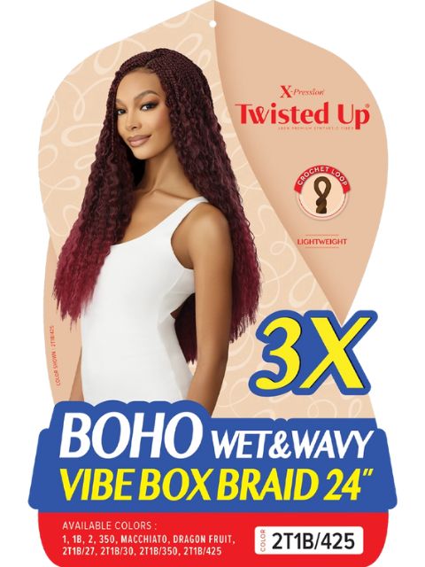 [VALUE PACK] Outre X-Pression Twisted Up Crochet Braid (Pre-loop) 3X WET & WAVY VIBE BOX BRAID 24"-10pcs