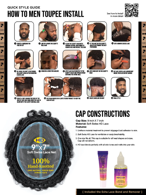 Femi Collection Edge 100% Human Hair Toupee For Man