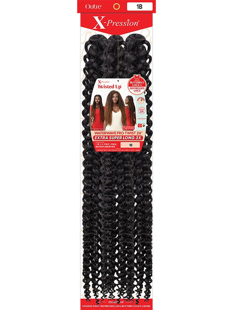 Outre X-Pression Twisted Up 3X WATERWAVE FRO TWIST EXTRA SUPER LONG Crochet Braid 26