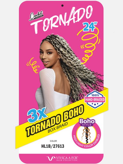 Vivica A Fox Tornado Crochet Braid -3X TORNADO BOHO BOX BRAID 24"