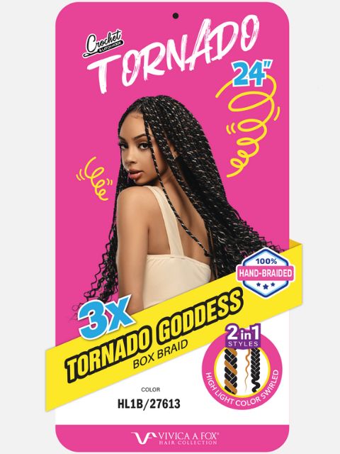 Vivica A Fox Tornado Crochet Braid -3X TORNADO GODDESS BOX BRAID 24"