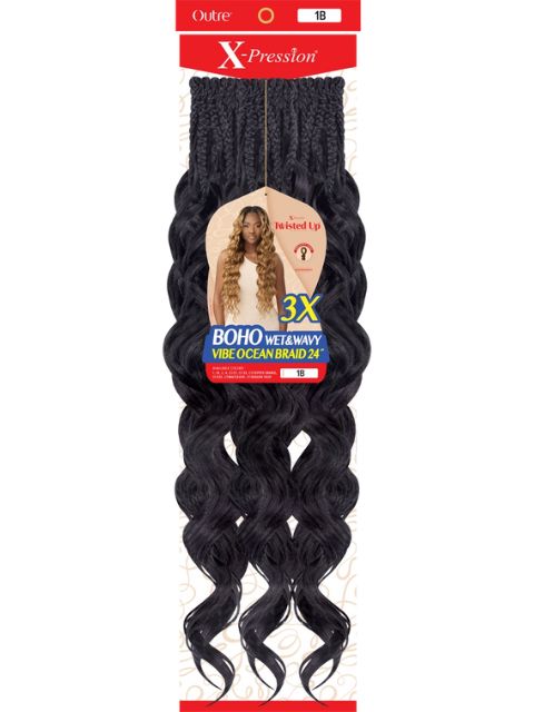 Outre X-Pression Twisted Up Crochet Braid BOHO WET & WAVY VIBE OCEAN BRAID 24" 3X *MEGA SALE