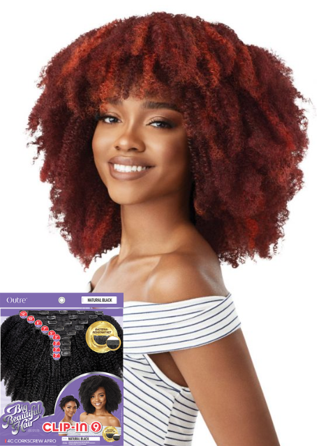 Outre Big Beautiful Hair 4C CORKSCREW AFRO Clip In Hair 10 9pc