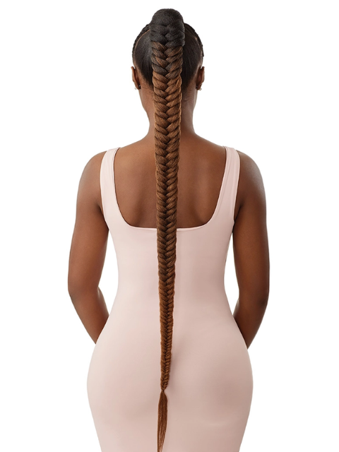 Outre Pretty Quick Wrap Pony - NATURAL BRAIDED FISHTAIL 42"