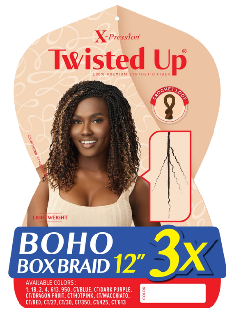 [VALUE PACK] Outre X-Pression Twisted Up 3X BOHO BOX Braid 12"- 10pcs