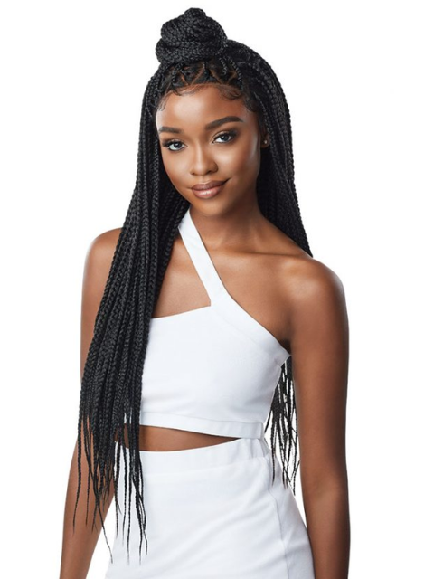 Outre Pre-Braided 13x4 Glueless HD Lace Frontal Wig - KNOTLESS TRIANGLE PART BRAIDS