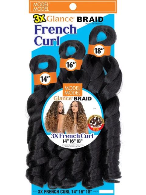 Model Model Glance 3X FRENCH CURL 14"16"18" Braids