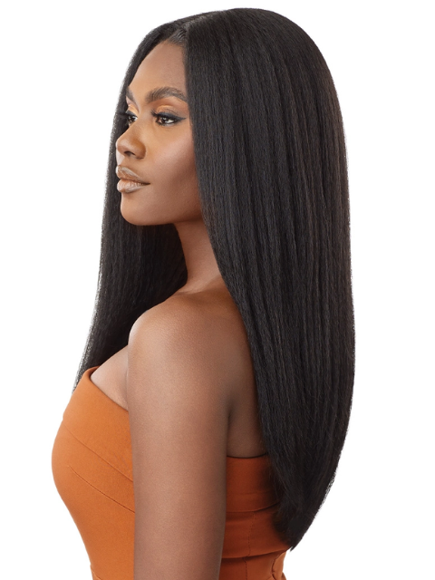 Outre 100% Human Hair Blend 5"x5" Glueless Lace Closure Wig - HHB-KINKY STRAIGHT 24"