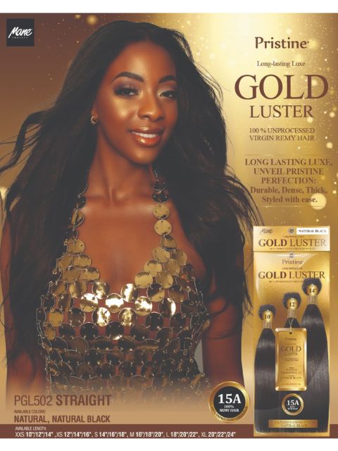 Mane Concept Pristine 100% Human Hair 15A Remy  502XL STRAIGHT- PGL502XXS