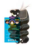 Janet Collection Melt Blue 100% Remy Human Hair NATURAL BODY Weave 3pcs + 4x5 Free Part Closure