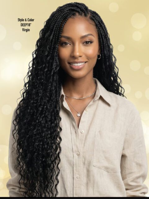 Harlem 125 Lux Gold 100% Remi Human Hair Air Feather Crochet Braid- (LAW18) WATER WAVE 18"