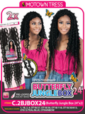 Motown Tress 2X BUTTERFLY JUNGLE BOX Crochet Braid 24" (C.2BJBOX24)