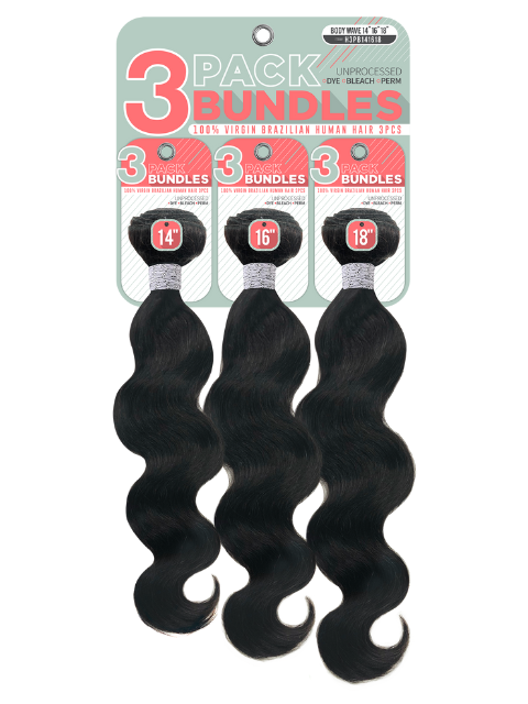 Motown Tress 100% Virgin Brazilian Human Hair 3 Pack Bundles BODY WAVE Weave (H3PB)