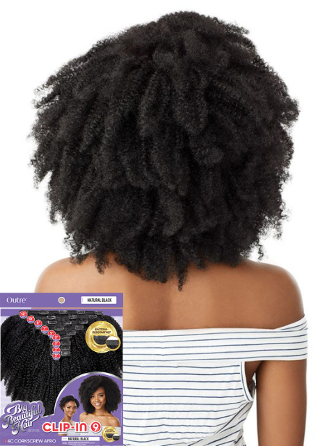 Outre Big Beautiful Hair 4C CORKSCREW AFRO Clip In Hair 10 9pc