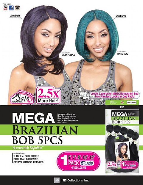 Mane Concept Mega Brazilian Multi Pack Weave - BOB 6pc MBBW6